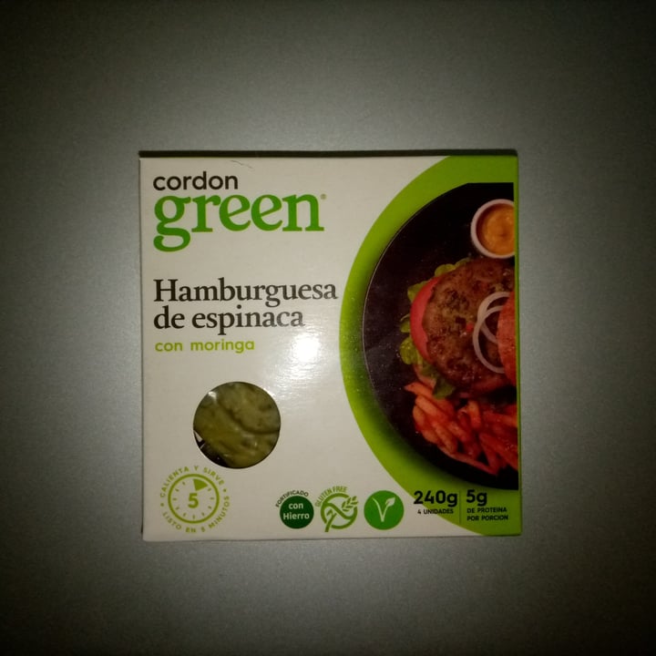 photo of Cordon Green Hamburguesa de espinaca con moringa shared by @danielabelen on  18 Aug 2022 - review