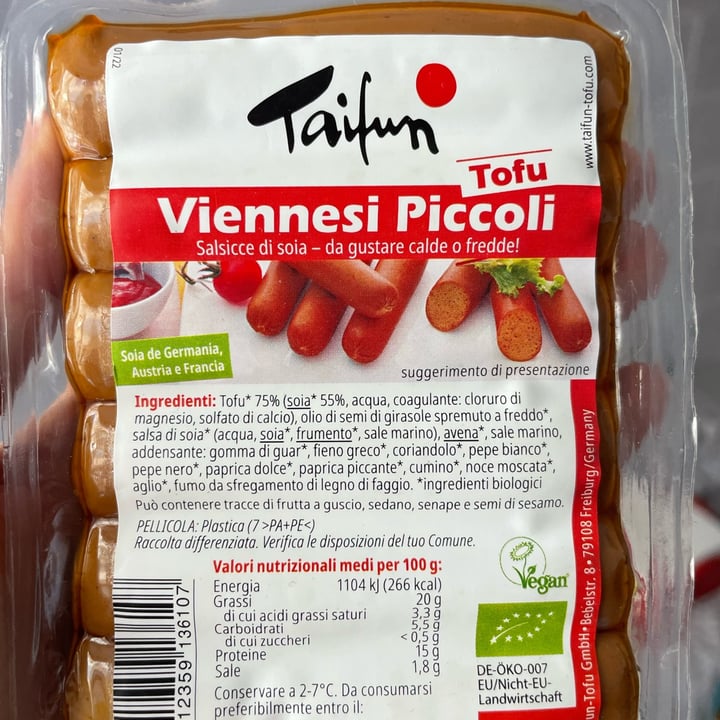 photo of Taifun TOFU VIENNESI shared by @allveg44 on  02 Sep 2022 - review