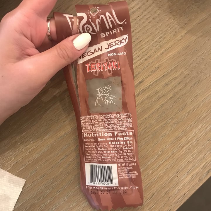 photo of Primal Strips Teriyaki Meatless Vegan Jerky shared by @racheljanehall on  07 May 2020 - review