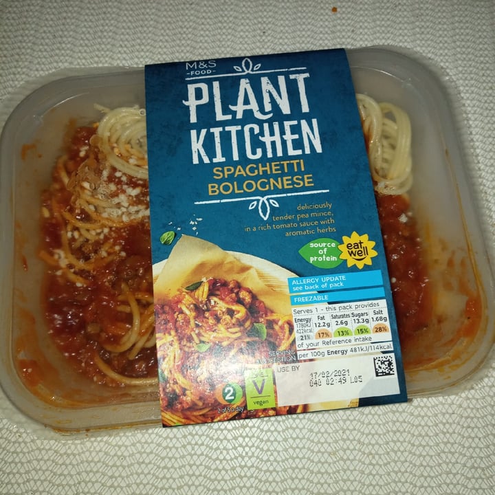 photo of Plant Kitchen (M&S) Spaghetti Bolognese shared by @supersupergirl on  19 Feb 2021 - review