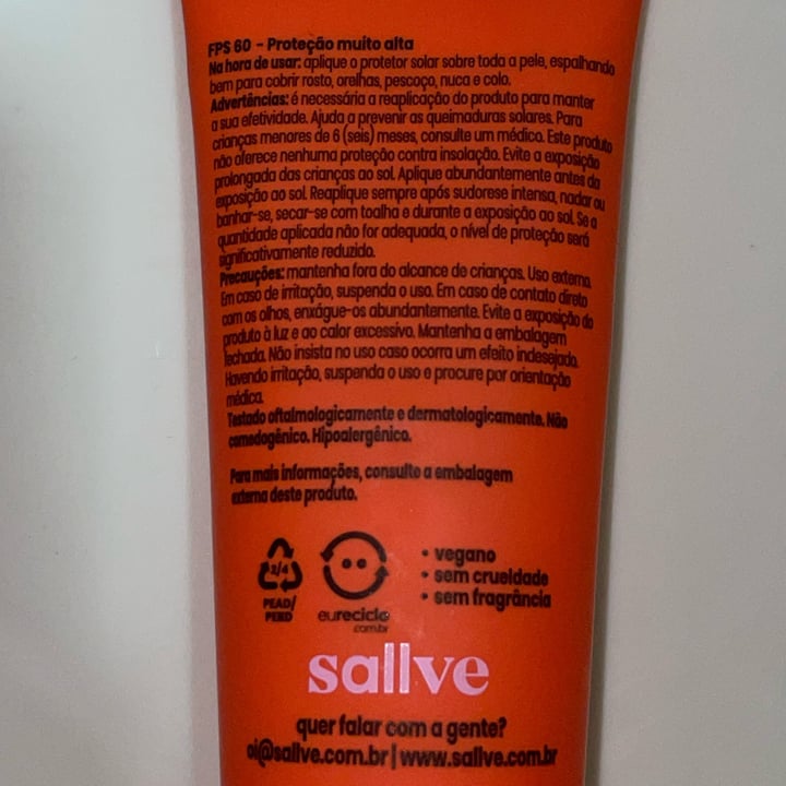 photo of Sallve Protetor Solar Facial shared by @victorterhorst on  31 Jan 2022 - review