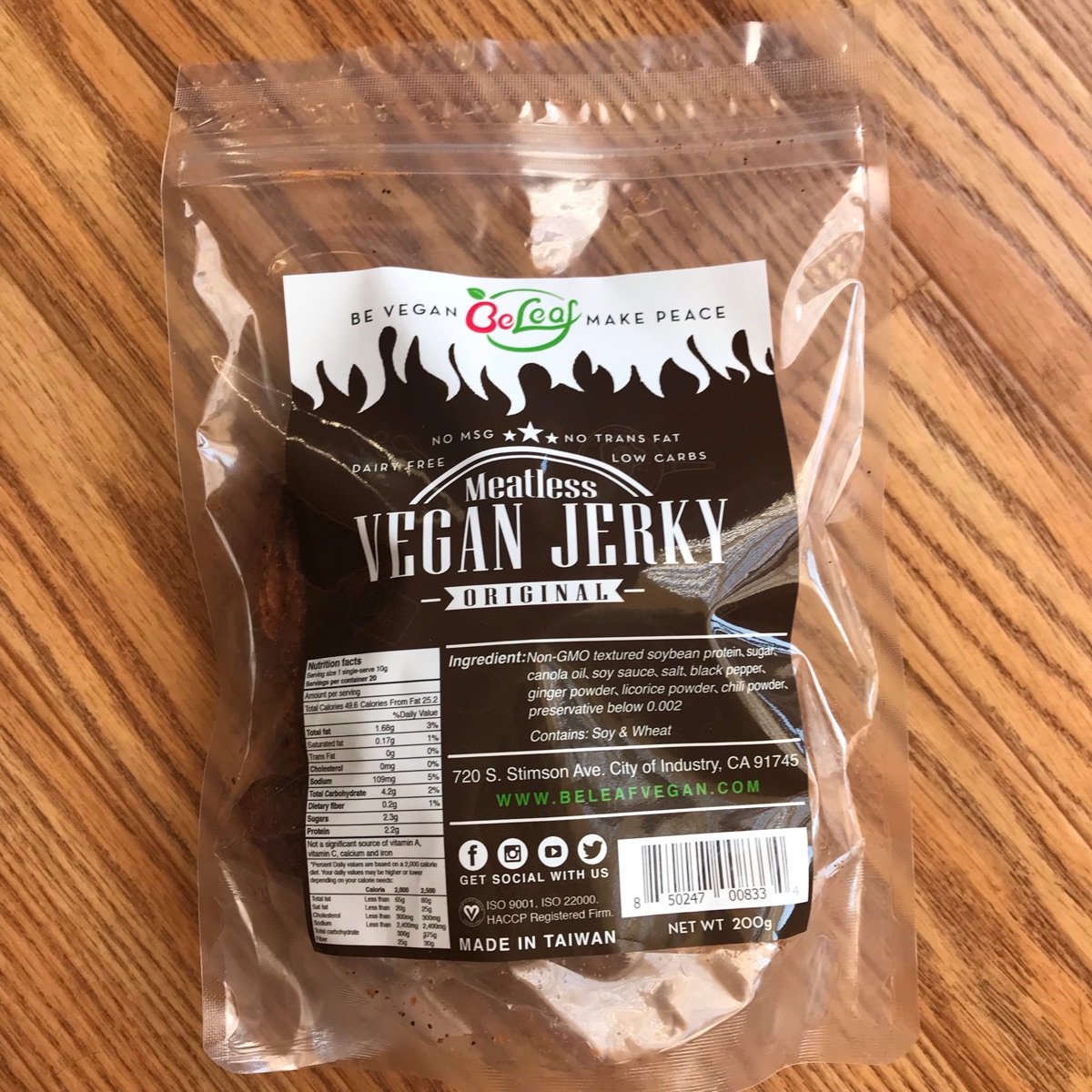 BeLeaf Vegan Meatless Vegan Jerky Original Reviews abillion
