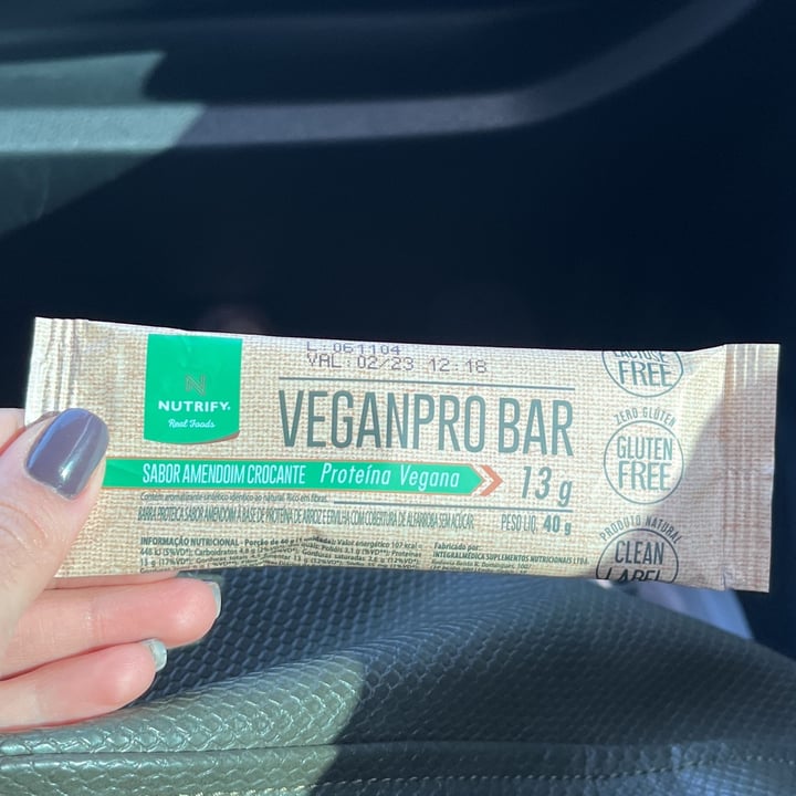 photo of Nutrify. - Food Veganpro bar- proteína vegana shared by @liviaraick on  03 Aug 2022 - review