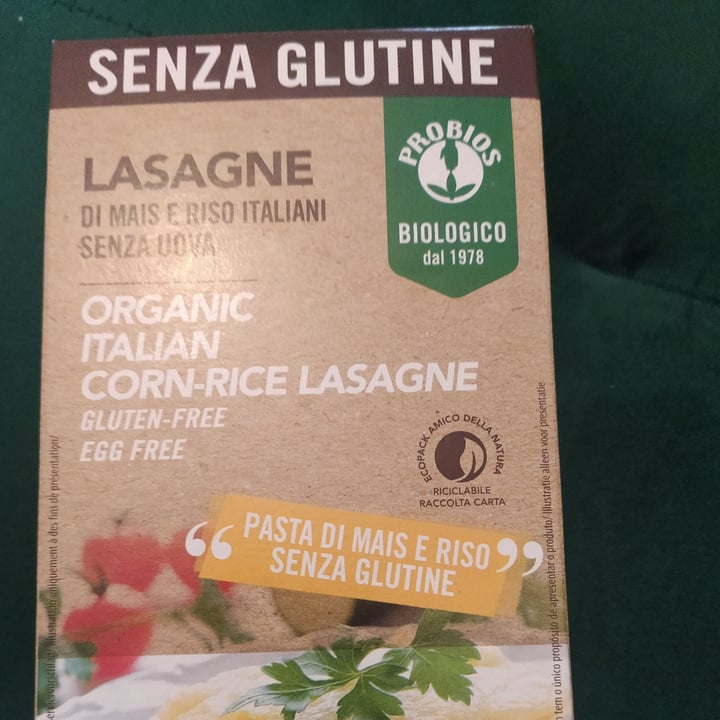 photo of Probios lasagne di mais e riso italiani senza uova shared by @biancafurii on  11 Oct 2022 - review