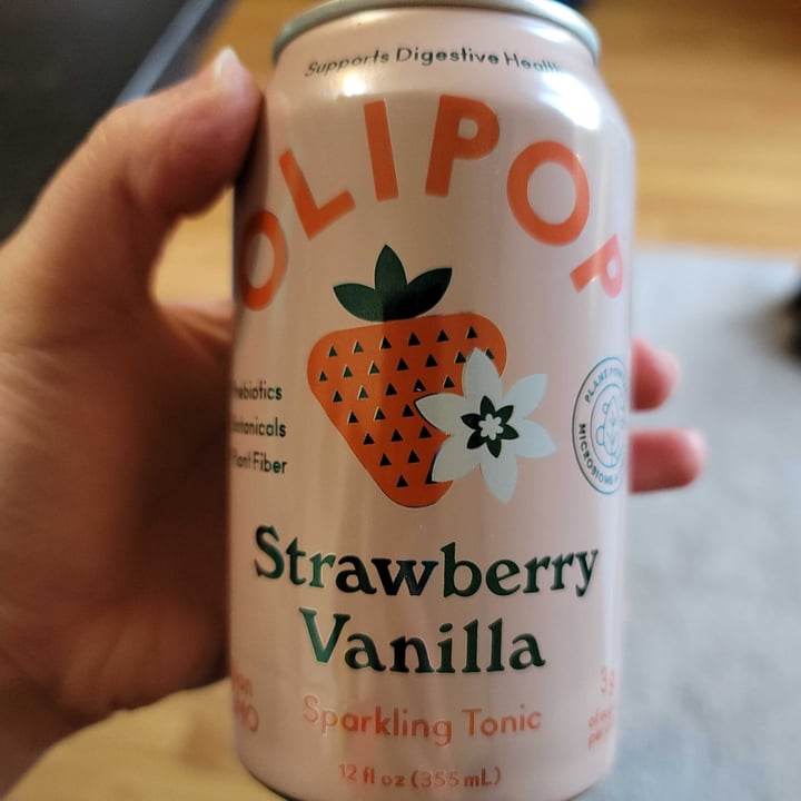 review photo of OLIPOP Strawberry Vanilla Sparkling Tonic shared by @vegronica on 09 Oct 2022 - review