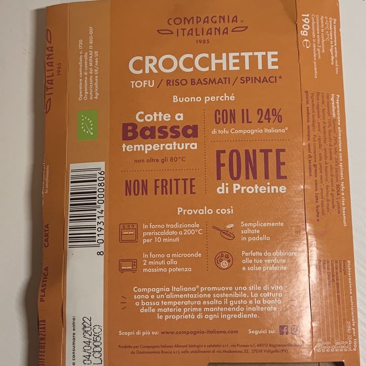 photo of Compagnia Italiana Crocchette Tofu Riso Basmati Spinaci shared by @annaberger on  21 Mar 2022 - review