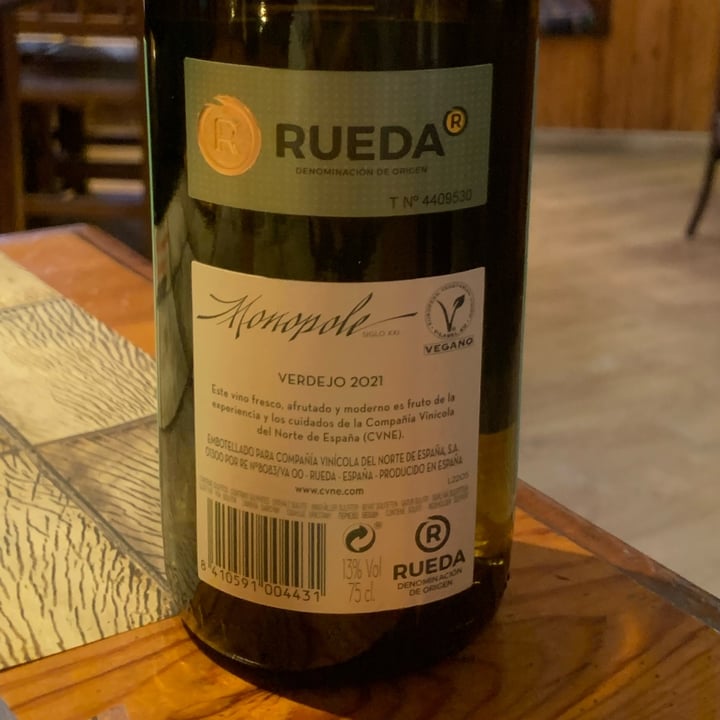 review photo of monopole Monopole S.XXI Vino Blanco Rueda Verdejo shared by @evix on 21 Dec 2022 - review