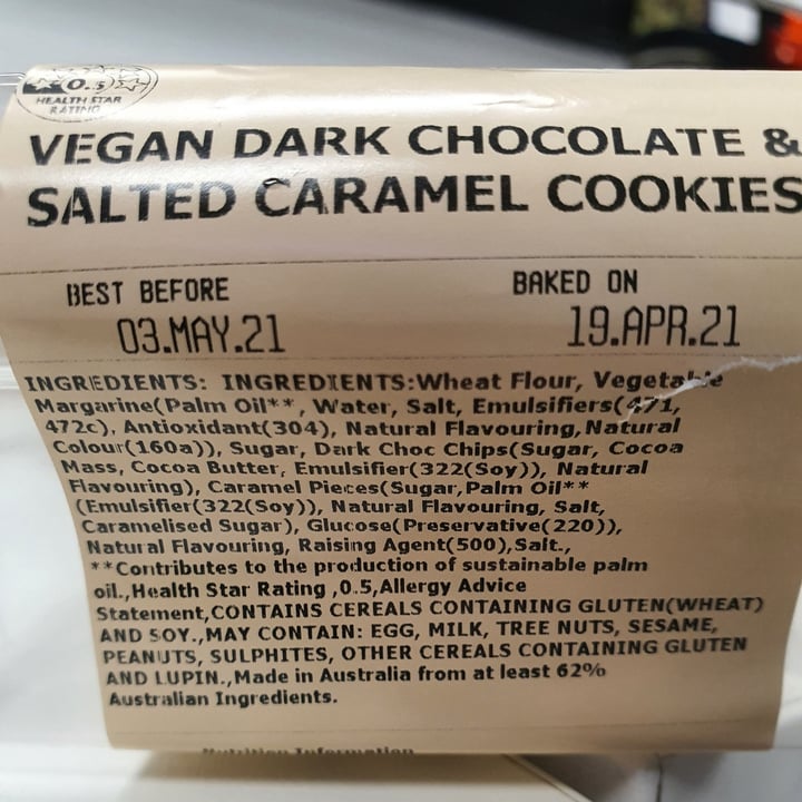 photo of Coles Bakery Dark chocolate and Salted Caramel Cookies shared by @sharneejade on  22 Apr 2021 - review