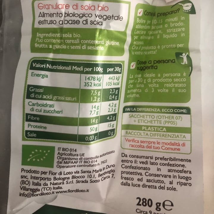 photo of Cent% vegetale Granulare di soia shared by @fabianna on  23 Jul 2022 - review