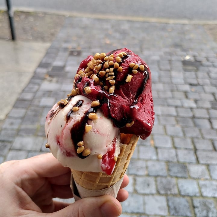 review photo of Green Scoop Vegan Vanilla, Strawberry Cheescake shared by @eikes on 14 Sep 2021 - review