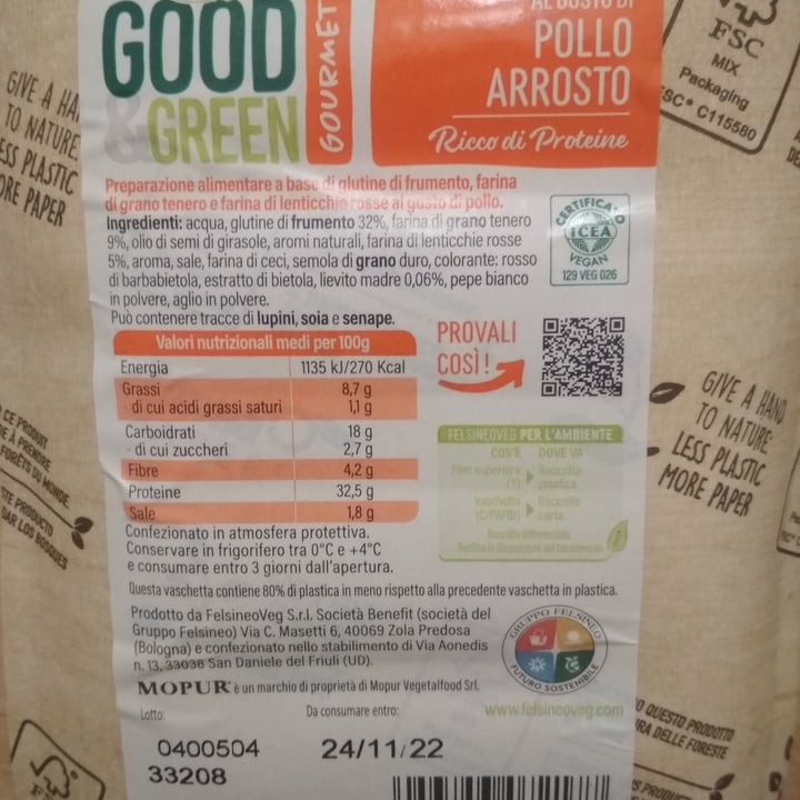 photo of Good & Green Affettato di mopur al gusto di pollo arrosto shared by @chiaramarena on  19 Sep 2022 - review