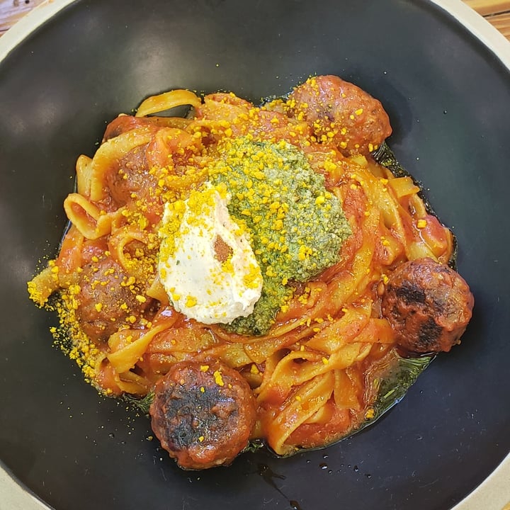 review photo of Hierbabuena Fettuccini De Zanahoria Con Albondigas shared by @paularamos on 02 Jun 2022 - review