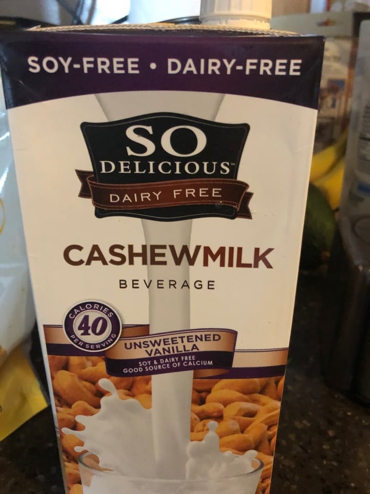 photo of So Delicious Dairy Free Cashewmilk Unsweetened Vanilla shared by @eackerman80 on  07 Jan 2020 - review