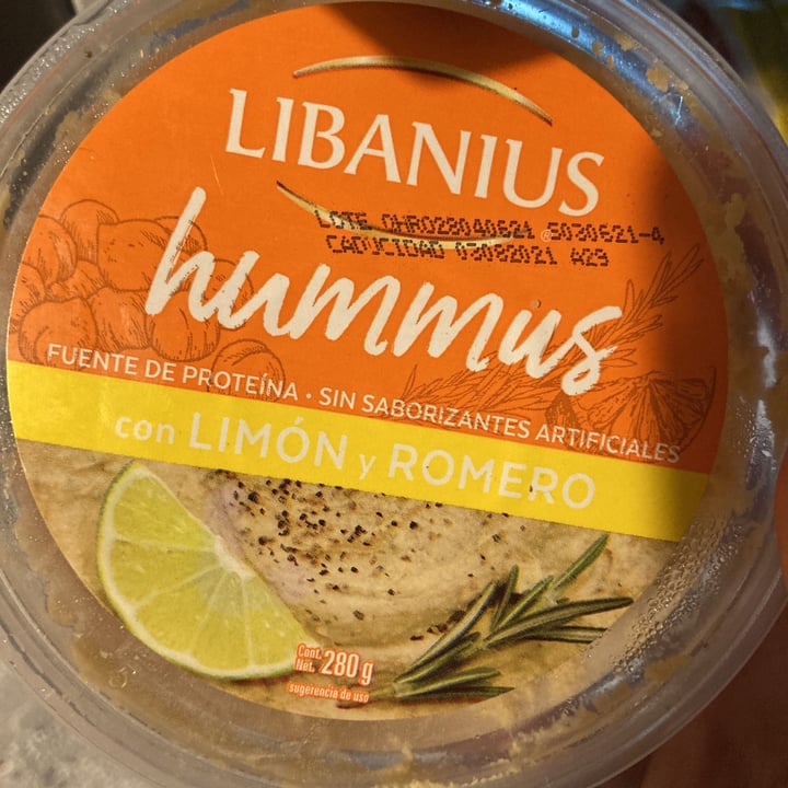 photo of Libanius Hummus Con Limón Y Romero shared by @vidaverdevegana on  27 Jul 2021 - review