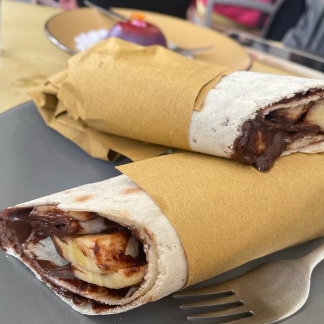 Photo of the dish “Wrap dolce con banana, Crema di nocciola Bio, e cannella”
