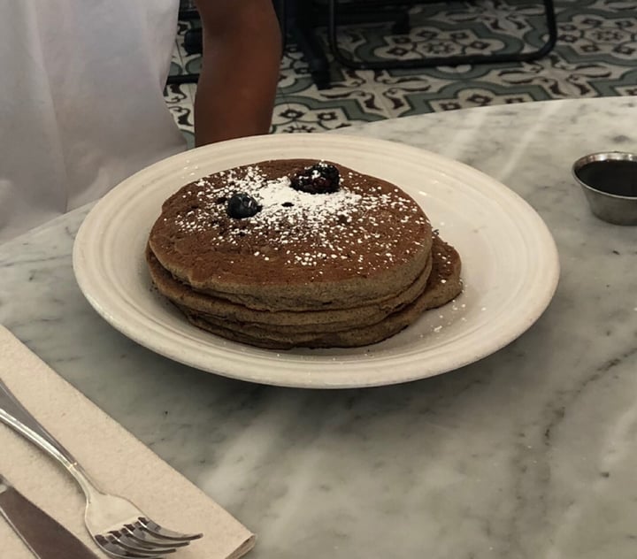 review photo of Cafe Gratitude San Diego Open Hearted - Buckwheat Flax Pancakes shared by @bellennia on 21 Jul 2019 - review