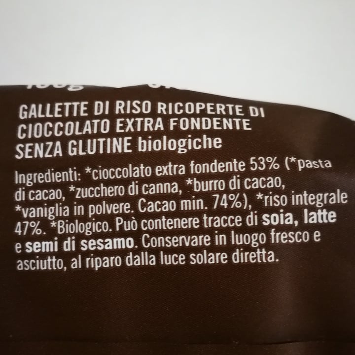 photo of Ecor Gallette di riso con cioccolato fondente shared by @camyveg on  05 Jun 2021 - review