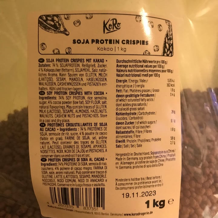 review photo of Koro Soja protein Crispies shared by @lauracerb on 15 Oct 2022 - review