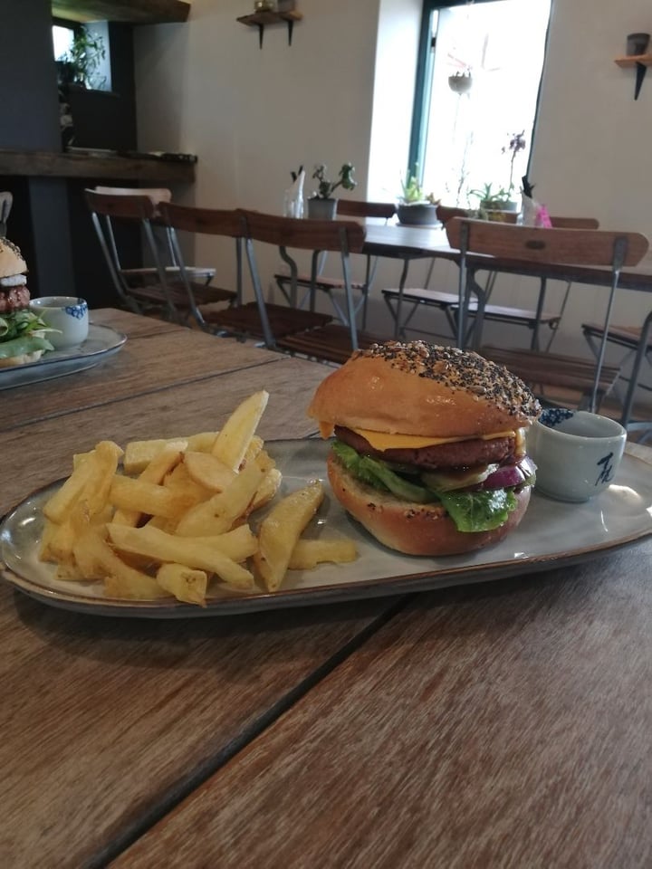 photo of The Kind Kitchen - Constantia Badass Beyond Burger with fries shared by @simonel on  17 Mar 2020 - review