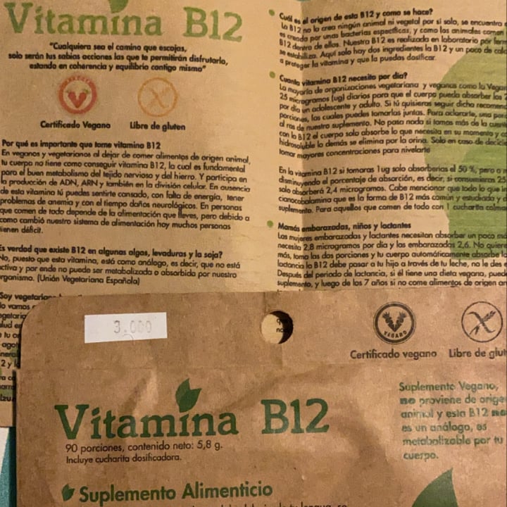 review photo of Dulzura Natural Vitamina B12 shared by @nani-vegana on 29 Jul 2021 - review