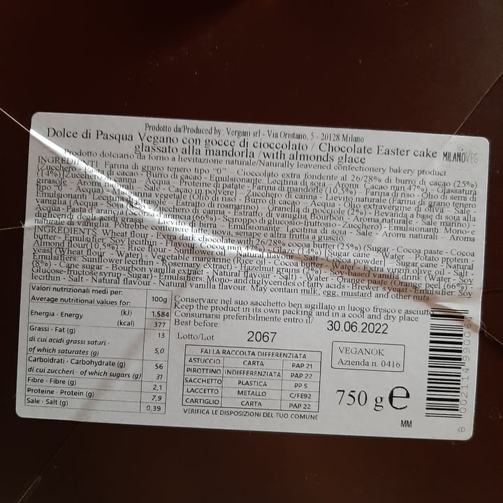 review photo of MilanoVeg Il Dolce Di Pasqua Al Cioccolato shared by @erypat on 30 Mar 2022 - review