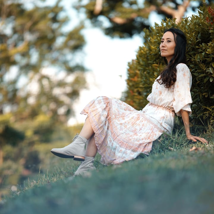 review photo of Bhava Studio Lena Lace-Up Bootie - Cloud shared by @plantbasedasiasummit on 29 Oct 2021 - review