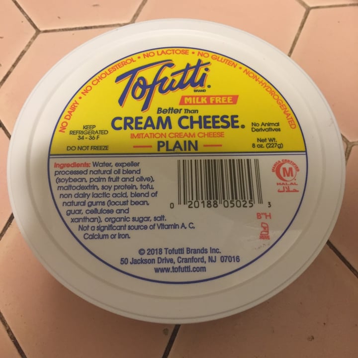 photo of Tofutti Better Than Cream Cheese shared by @veganrealestate on  27 May 2020 - review