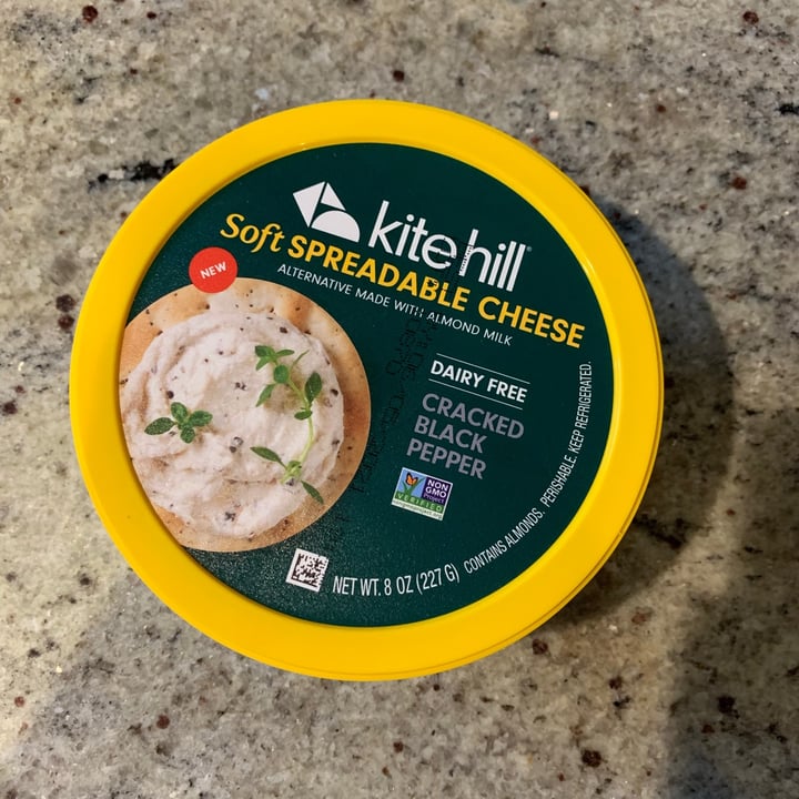 review photo of Kite Hill Soft Spreadable Cheese - Cracked Black Pepper shared by @holisticherbivore on 05 Jun 2021 - review