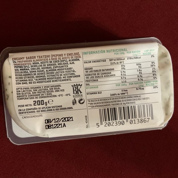 photo of Violife Creamy Tzatziki Flavour shared by @belenroca on  05 Mar 2021 - review
