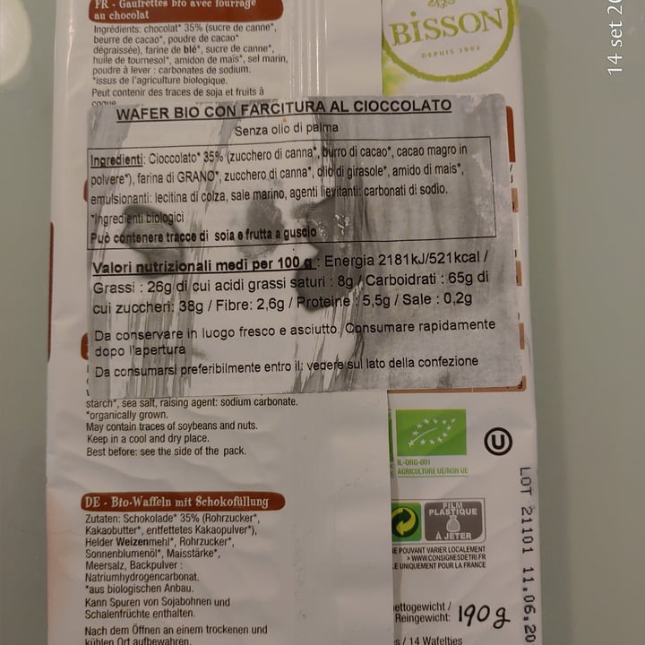 photo of Bisson Gaufrettes - WAFER shared by @eriros72 on  29 Oct 2021 - review