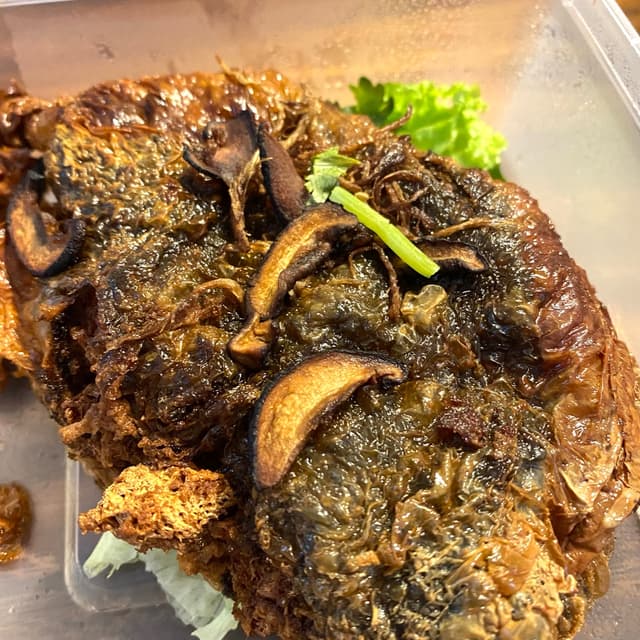 Photo of the dish “Deep Fried Veggie Fish In Soya Sauce”