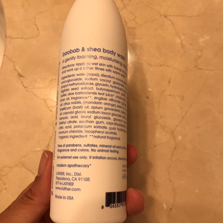 photo of Lather Baobab and shea body wash shared by @dulcilne on  10 May 2022 - review