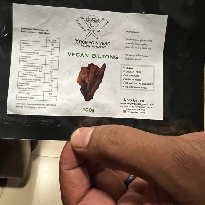 photo of Romeo and Vero Vegan Butchery biltong shared by @jush on  12 Oct 2022 - review