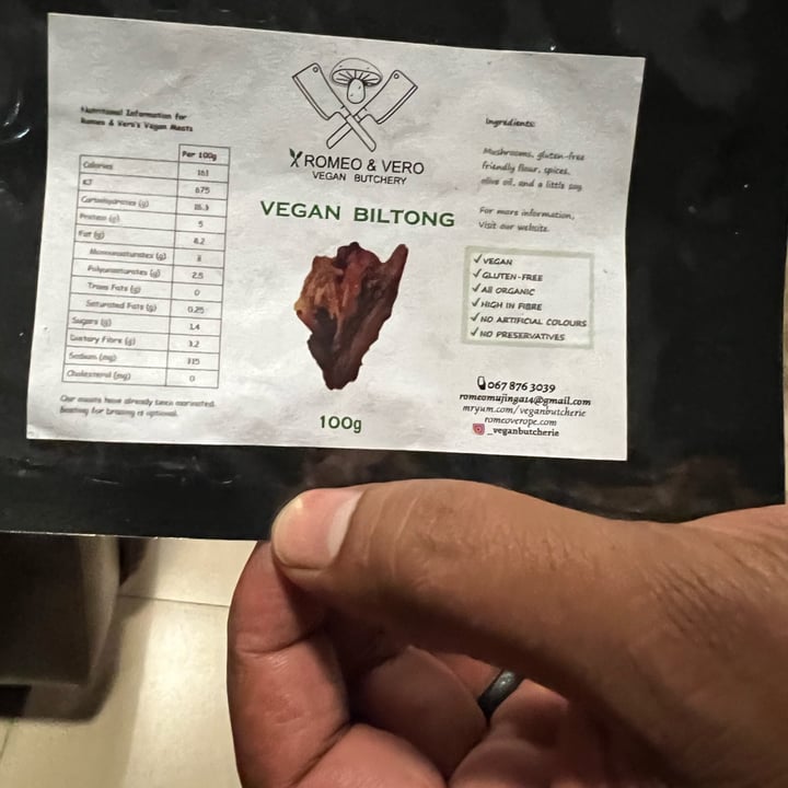 review photo of Romeo and Vero Vegan Butchery biltong shared by @jush on 12 Oct 2022 - review