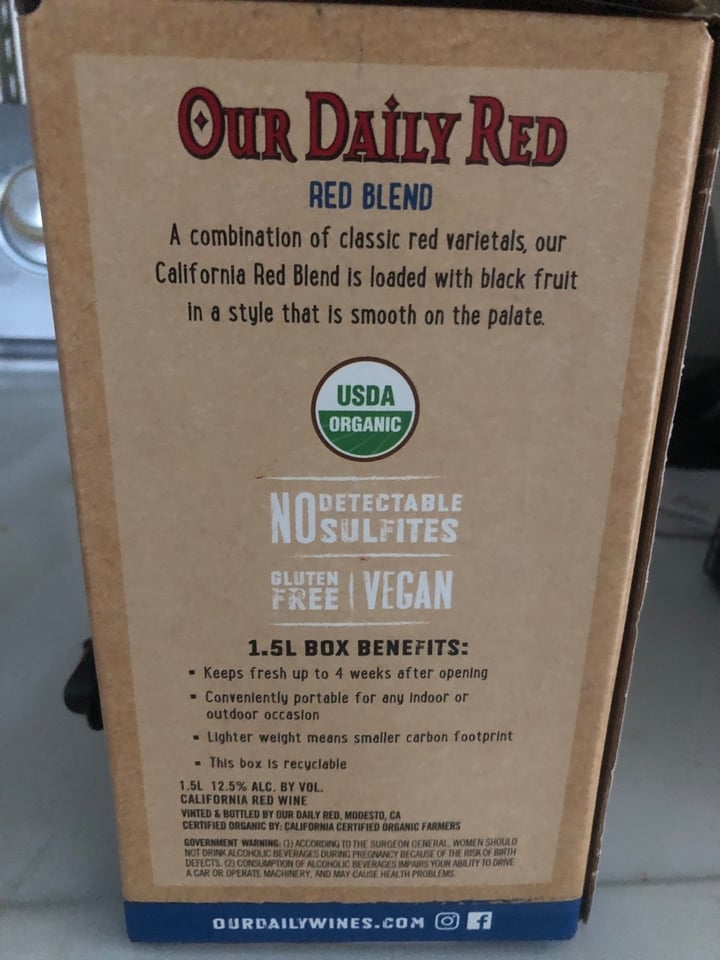review photo of Our Daily Wines Red Blend Wine shared by @eackerman80 on 06 Jan 2020 - review