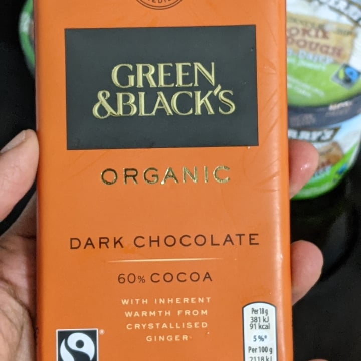 photo of Green & Black's Organic Dark Chocolate with Ginger shared by @flexivegan on  18 Feb 2021 - review