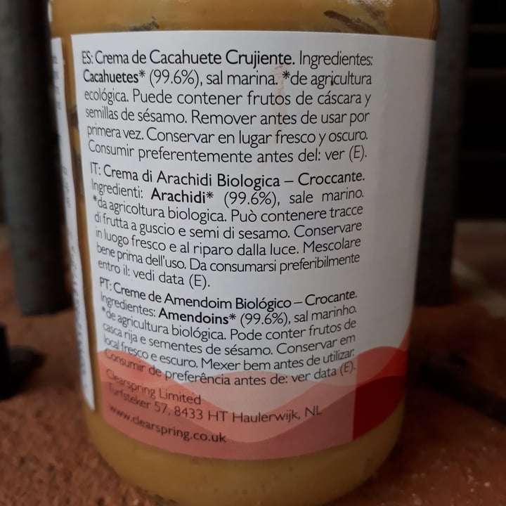 photo of Clearspring Organic peanut butter crunchy shared by @francesca79 on  28 Apr 2022 - review