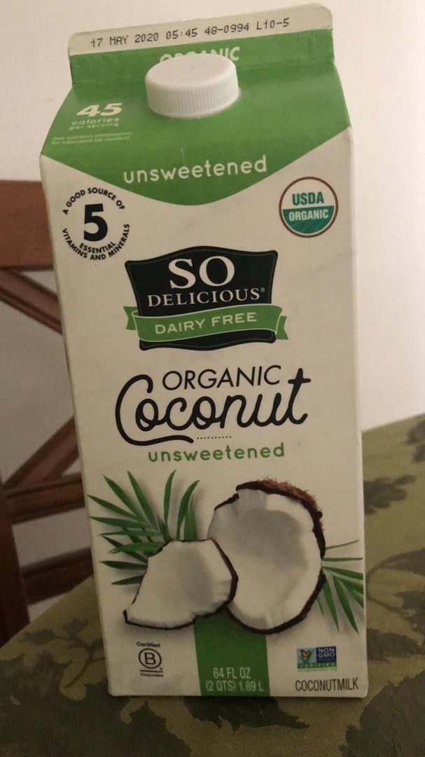 photo of So Delicious Dairy Free Organic Coconut Milk Beverage Unsweetened shared by @tortuguita on  24 Mar 2020 - review