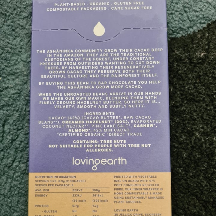 review photo of lovingearth Hazelnut Mylk chocolate shared by @rajeve on 22 Mar 2021 - review