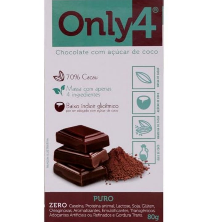 photo of Only4 Chocolate 70% cacau com açúcar de coco- 80g shared by @nicolejareki on  11 May 2022 - review