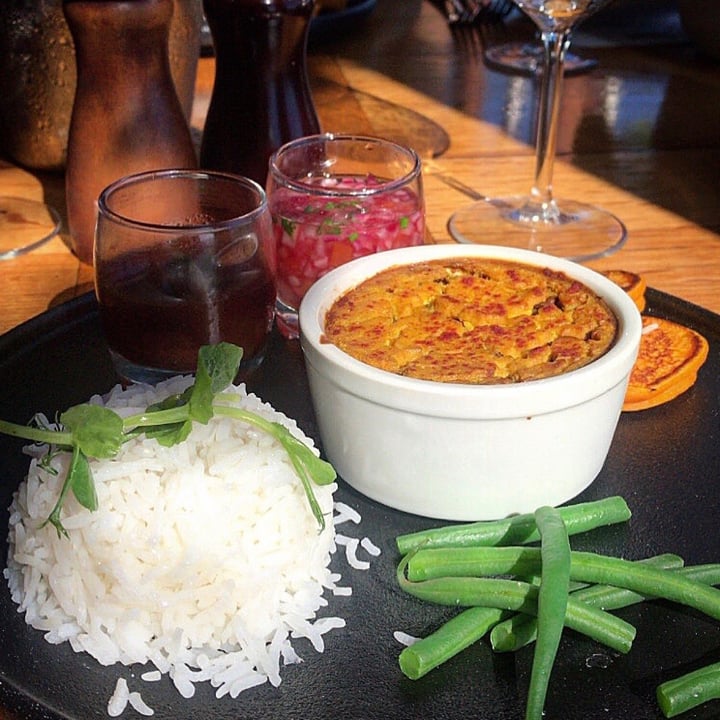 photo of Longridge Restaurant Bobotie shared by @capetownvegan on  10 May 2021 - review