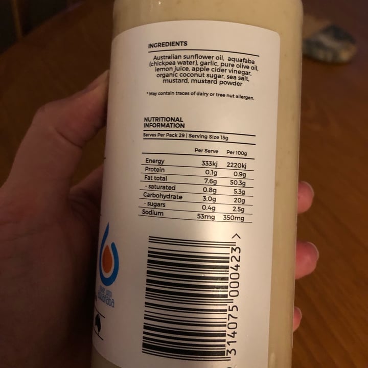 photo of Naked Byron Foods Vegan Mayonnaise - Aioli shared by @louiselliott on  09 Oct 2020 - review