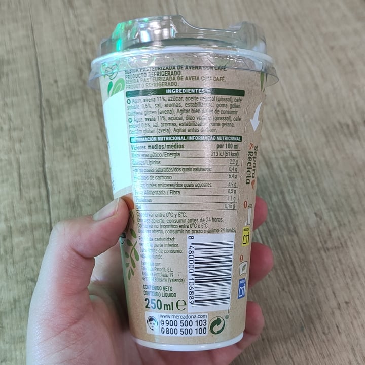 photo of Hacendado Bebida de avena con cafe shared by @gorgona on  09 Dec 2021 - review