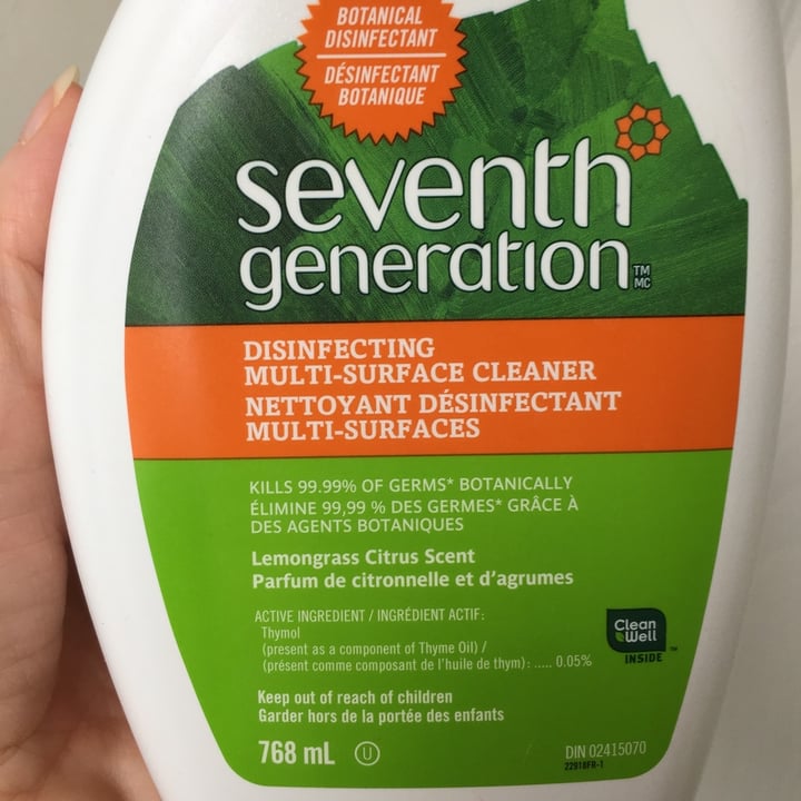 photo of Seventh Generation Disinfecting Muti-Surface Cleaner Lemongrass Citrus shared by @selene00 on  11 Apr 2020 - review