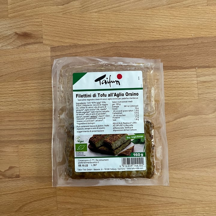review photo of Taifun Filettini di Tofu all'Aglio Orsino shared by @mericarmayoga on 02 Sep 2022 - review