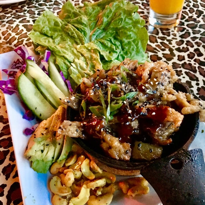 photo of No Bones Beach Club Sweet Pineapple And Soy Curl Sizzling Lettuce Wraps shared by @pdxveg on  05 Feb 2020 - review