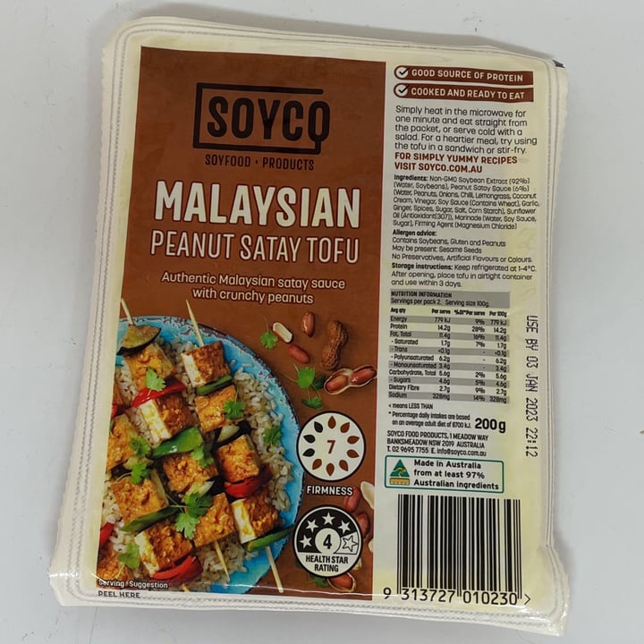 photo of Soyco Malaysian Peanut Satay Tofu shared by @veganadam on  04 Dec 2022 - review