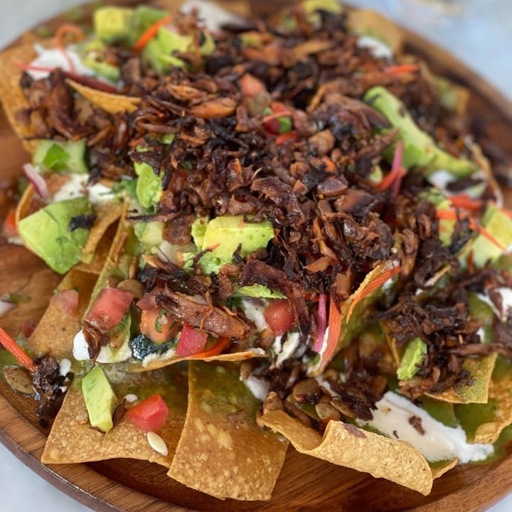 photo of Cafe Gratitude Nachos With Added Mushroom Meat shared by @veganshugah on  30 Sep 2021 - review
