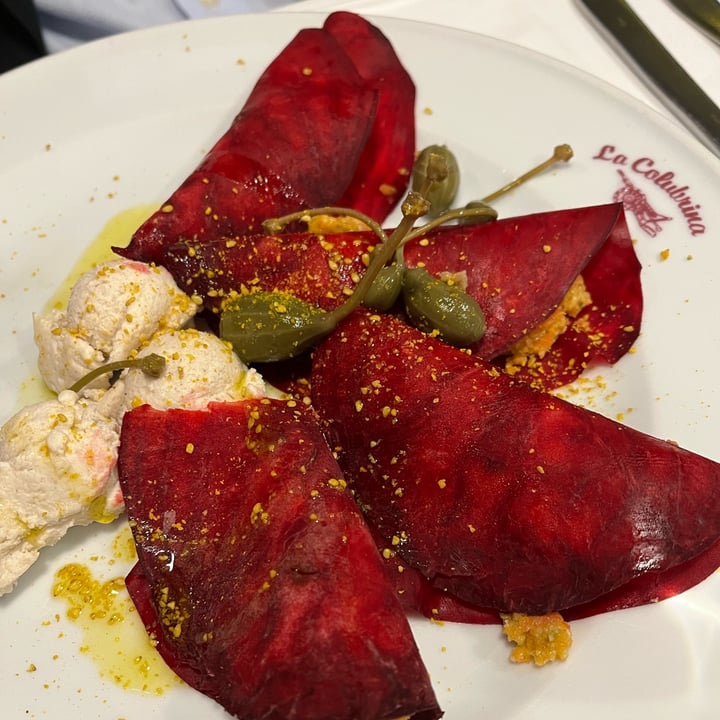 review photo of La Colubrina Raviolini di barbabietola farcita con composto di verdure di stagione e bocconcini di “cashewrella” shared by @fede99 on 21 Apr 2022 - review