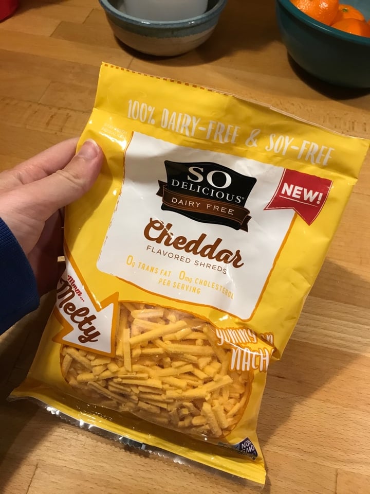 photo of So Delicious Dairy Free Cheddar Flavored Shreds shared by @curvycarbivore on  19 Feb 2020 - review